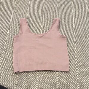 Athleta Mauve Ribbed Cropped Tank Top